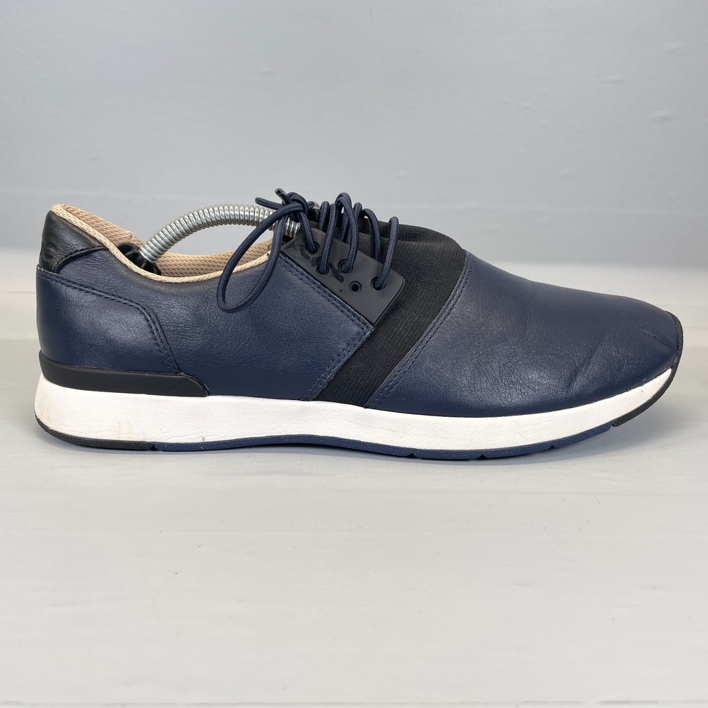 Vionic Carmen Walking Shoes Womens Size 9 M Navy Blue Leather Lace Up Sneakers